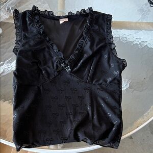 Elegant Black Ruffled Women's Top